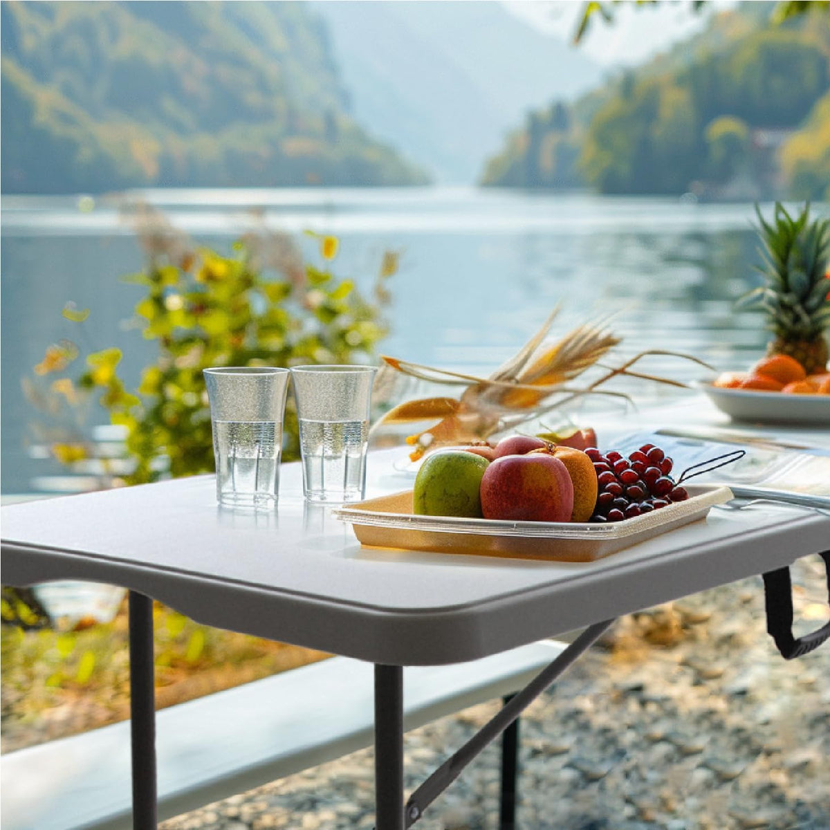 6FT Folding Picnic Table with Tablecloth G8271