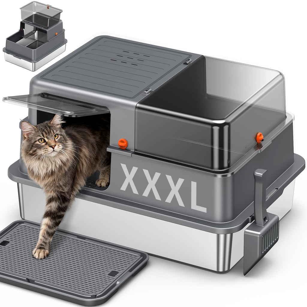 XXXL Stainless Steel Litter Box with Lid R735568