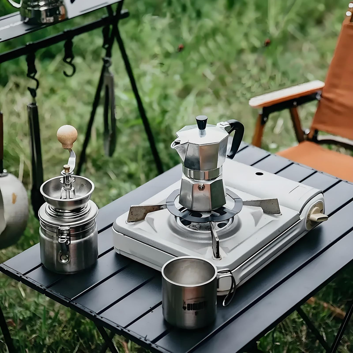 Folding Camping Side Table, Adjustable Height P637260