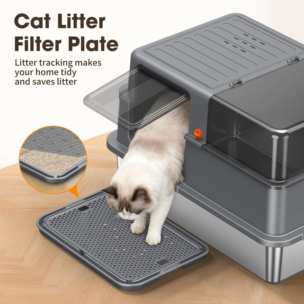 XXXL Stainless Steel Litter Box with Lid R735568