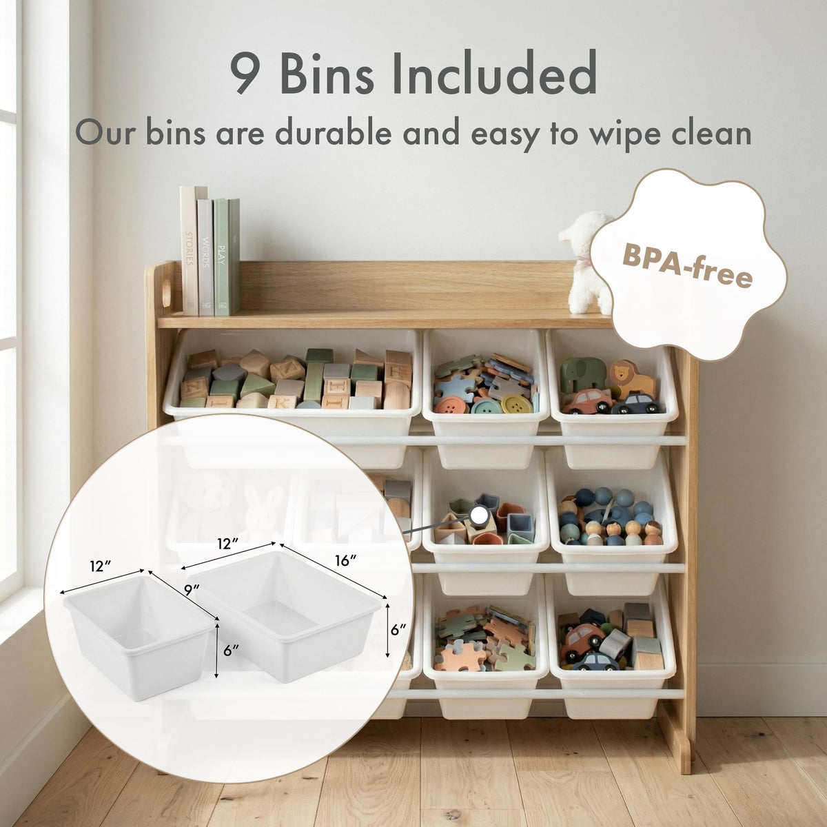Kids Toy Organizer with 9 Bins V399