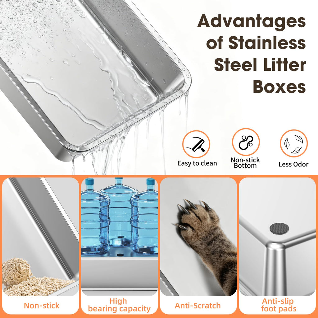 XXXL Stainless Steel Litter Box with Lid R735568