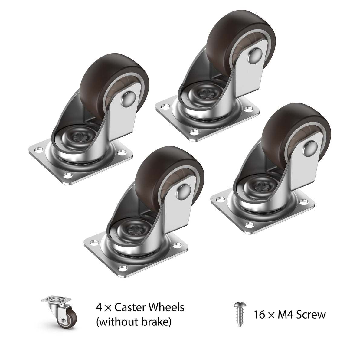 1inch Small Caster Wheels Set of 4 Y455219