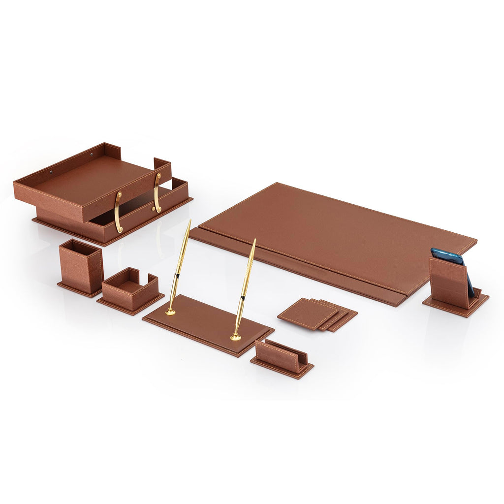 12-Piece Leather Desk Organizer Set Q46984