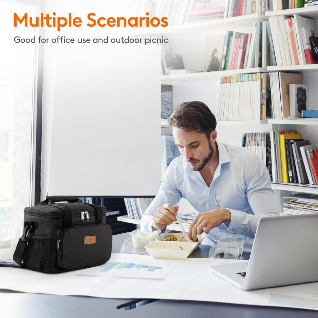 Black Insulated Lunch Bag V429
