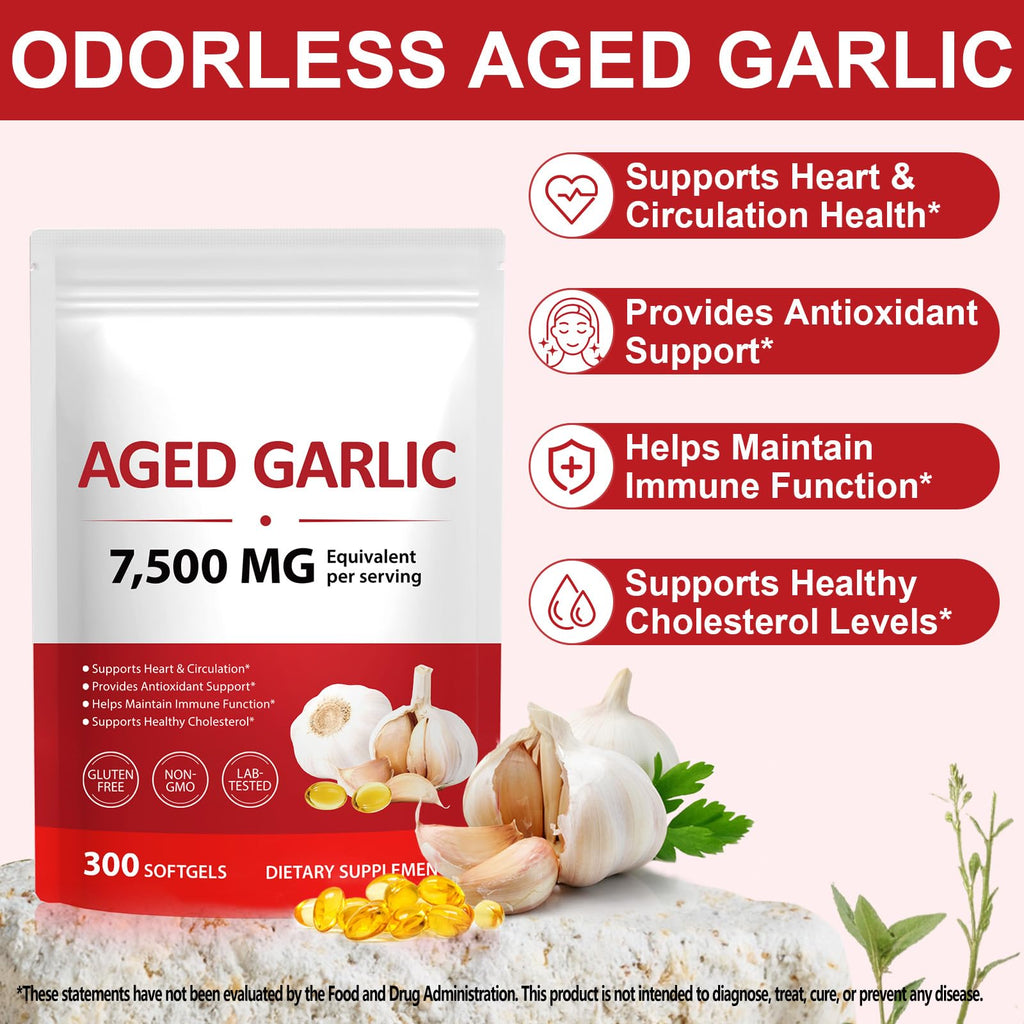 2 Years Aged Garlic Extract Capsules 300 Count Gluten-Free Y2165