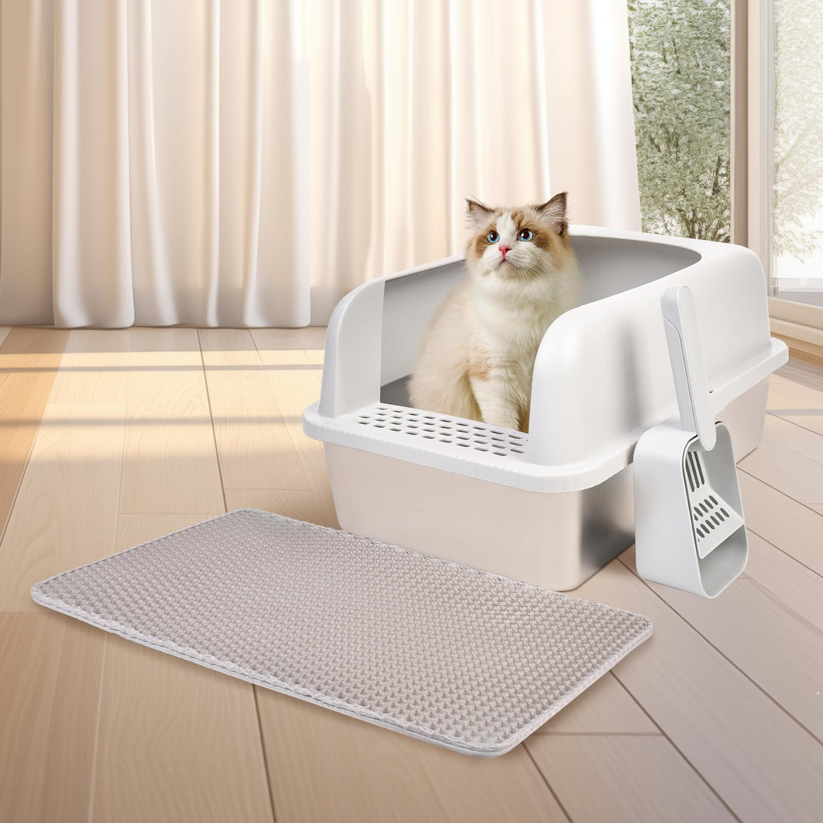 Stainless Steel Cat Litter Box with Lid C462065
