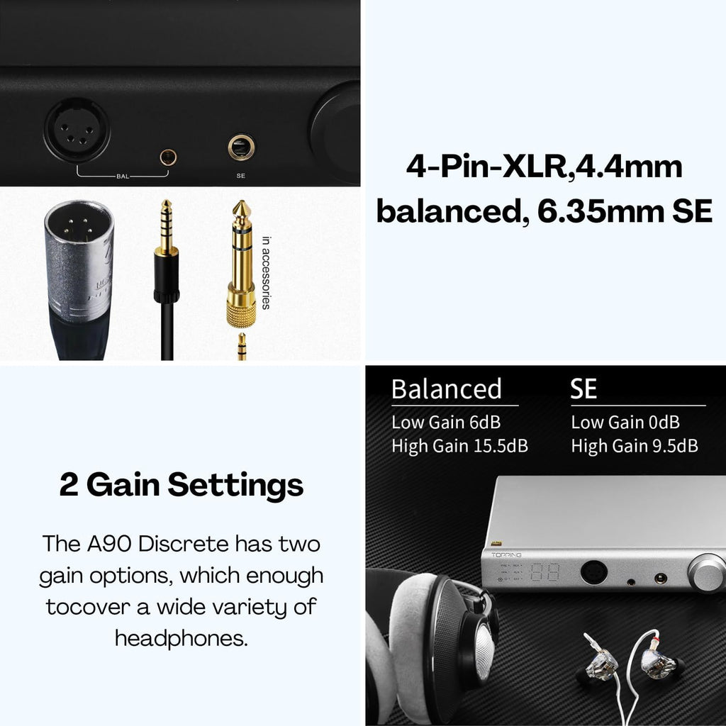 Balanced Headphone Amplifier Desktop Headphone Amp Preamp with Remote Control Black B672
