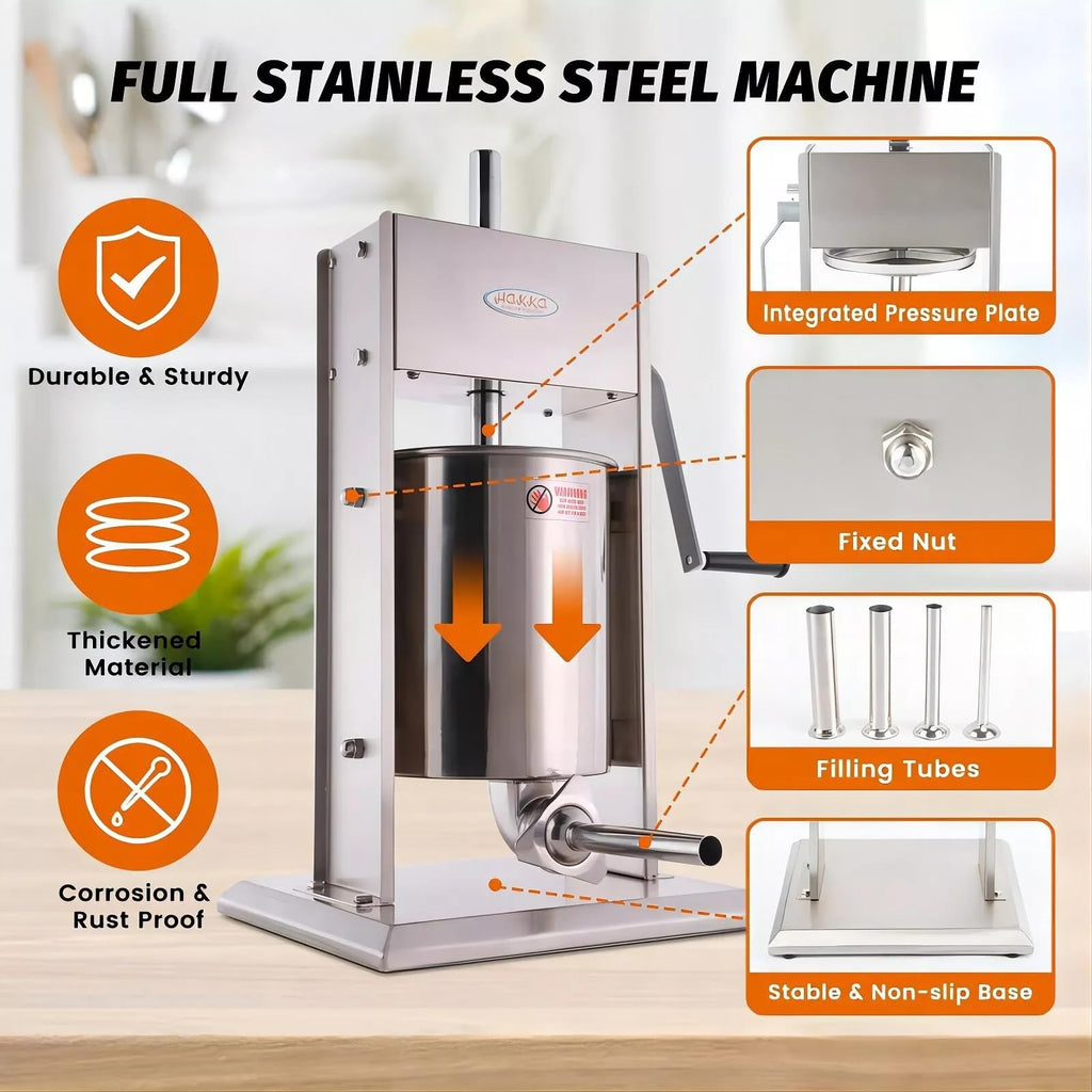 25 Lb Stainless Steel Vertical Sausage Stuffer Q996