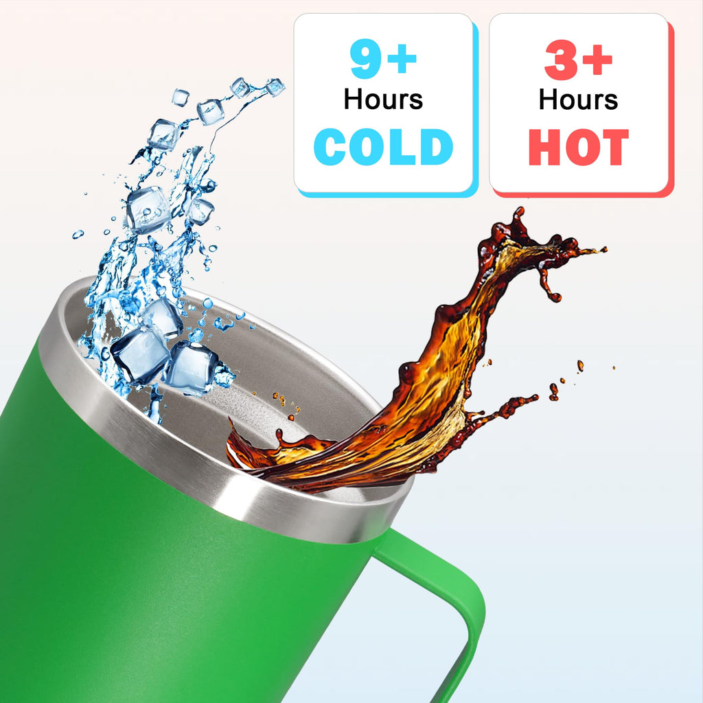 20 oz Insulated Tumbler with Handle and Lid Green Z555754