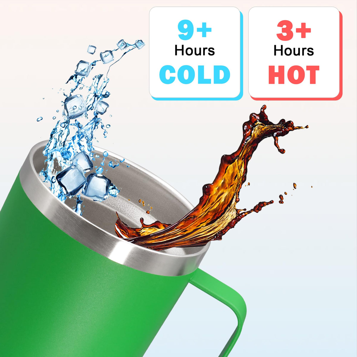 20 oz Insulated Tumbler with Handle and Lid Green Z555754