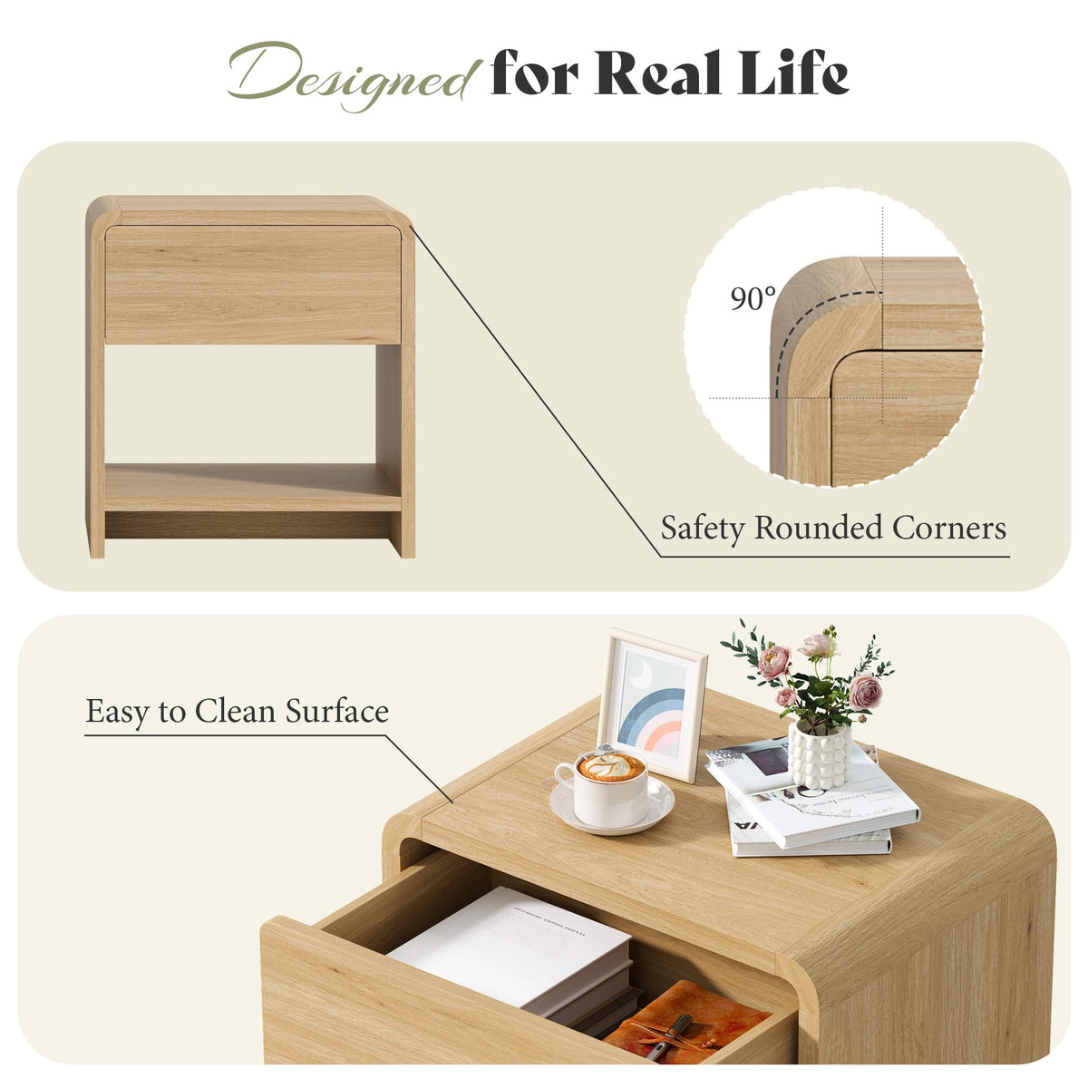 3-Piece Coffee Table Set with 2 End Tables Q874