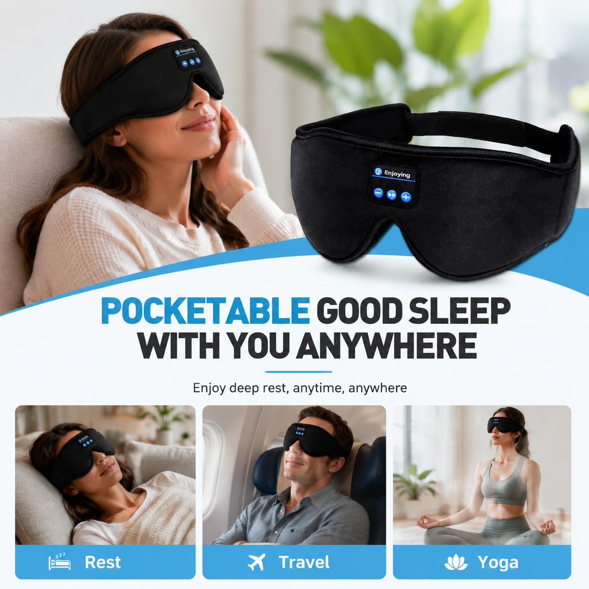 Sleep Mask with Bluetooth Headphones Q755983