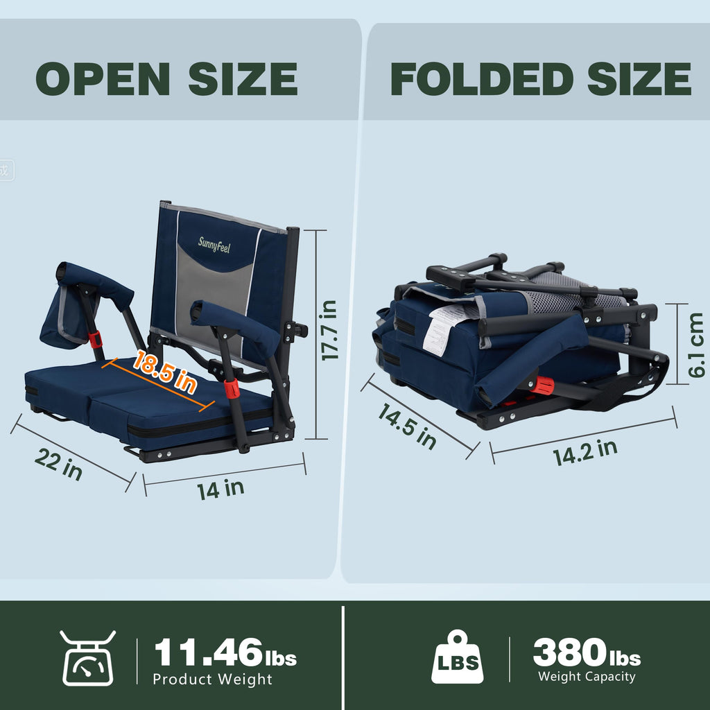 Folding Stadium Seats with Back Support and Cushion Q29788