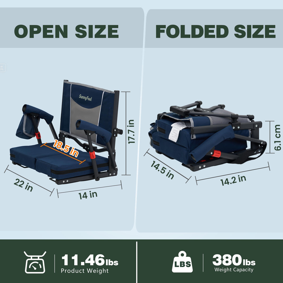 Folding Stadium Seats with Back Support and Cushion Q29788