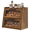 Acacia Wood 2-Layer Bread Box J420