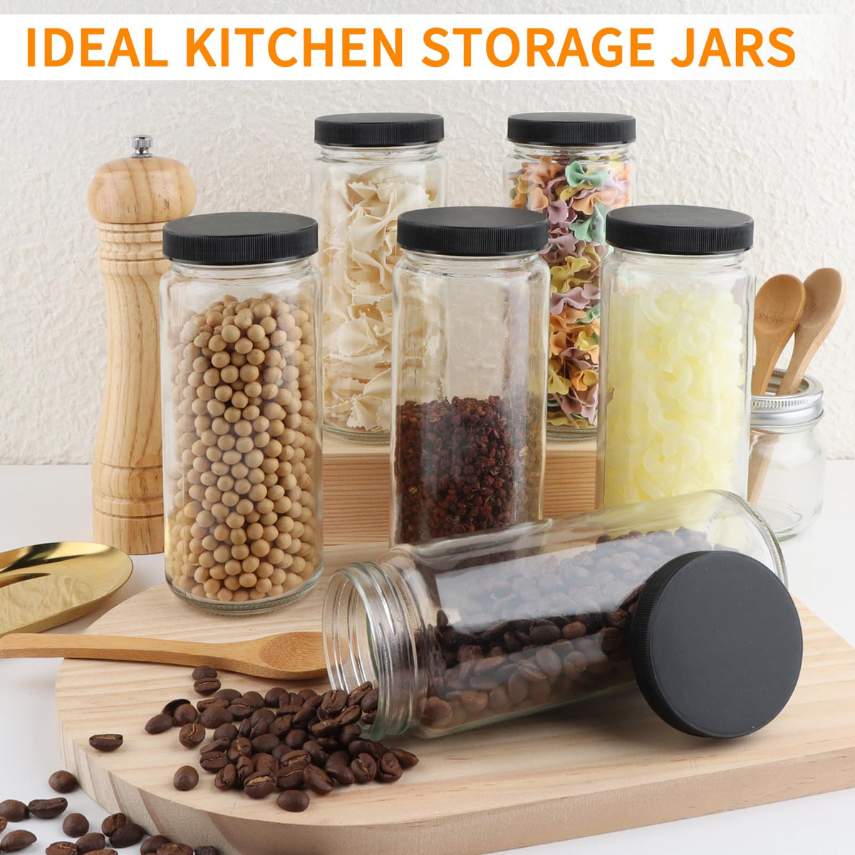 16oz Glass Juice Bottles, 12 Pack Q258133