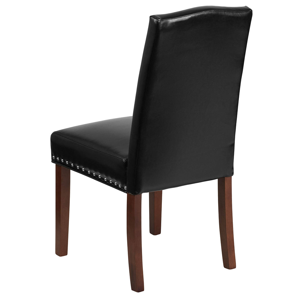 Black LeatherSoft Parsons Chair with Nail Trim I241410