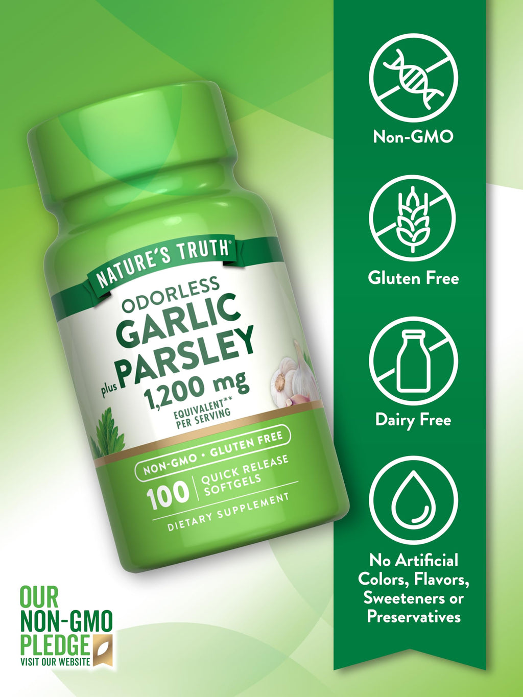 Odorless Garlic and Parsley 100 Softgels G600610