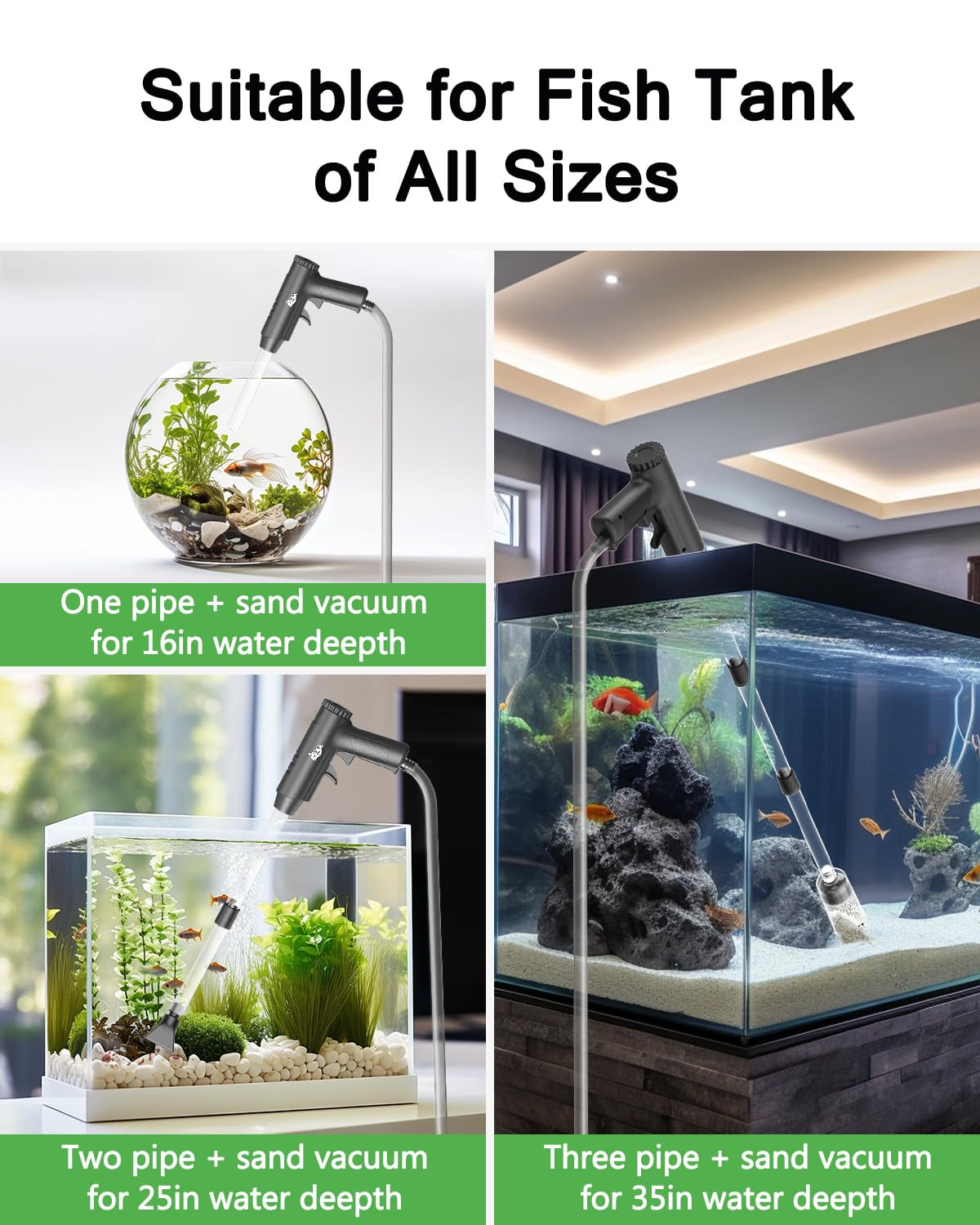 Aquarium Gravel Cleaner with Water Flow Adjustment D73016