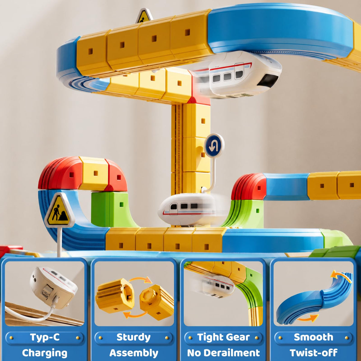 52PCS Electric Train Set 3D Flexible Race Track Toy S308953