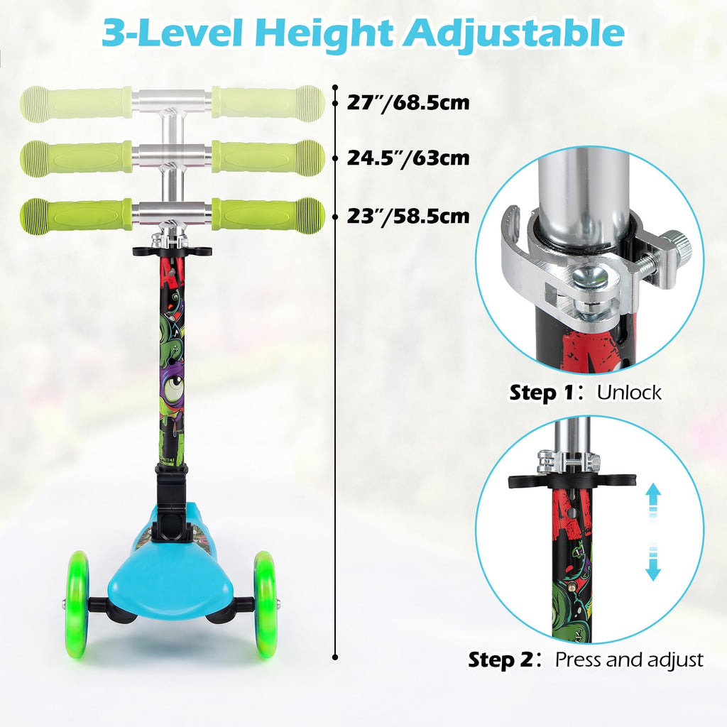 Kids 3-Wheel Kick Scooter with LED Front Wheels K699
