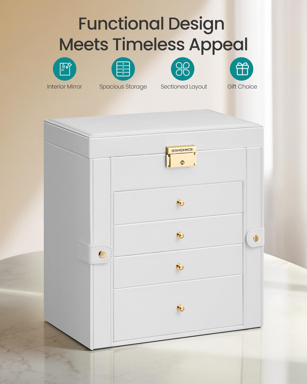 5-Layer Jewelry Box Organizer with 4 Drawers E213782