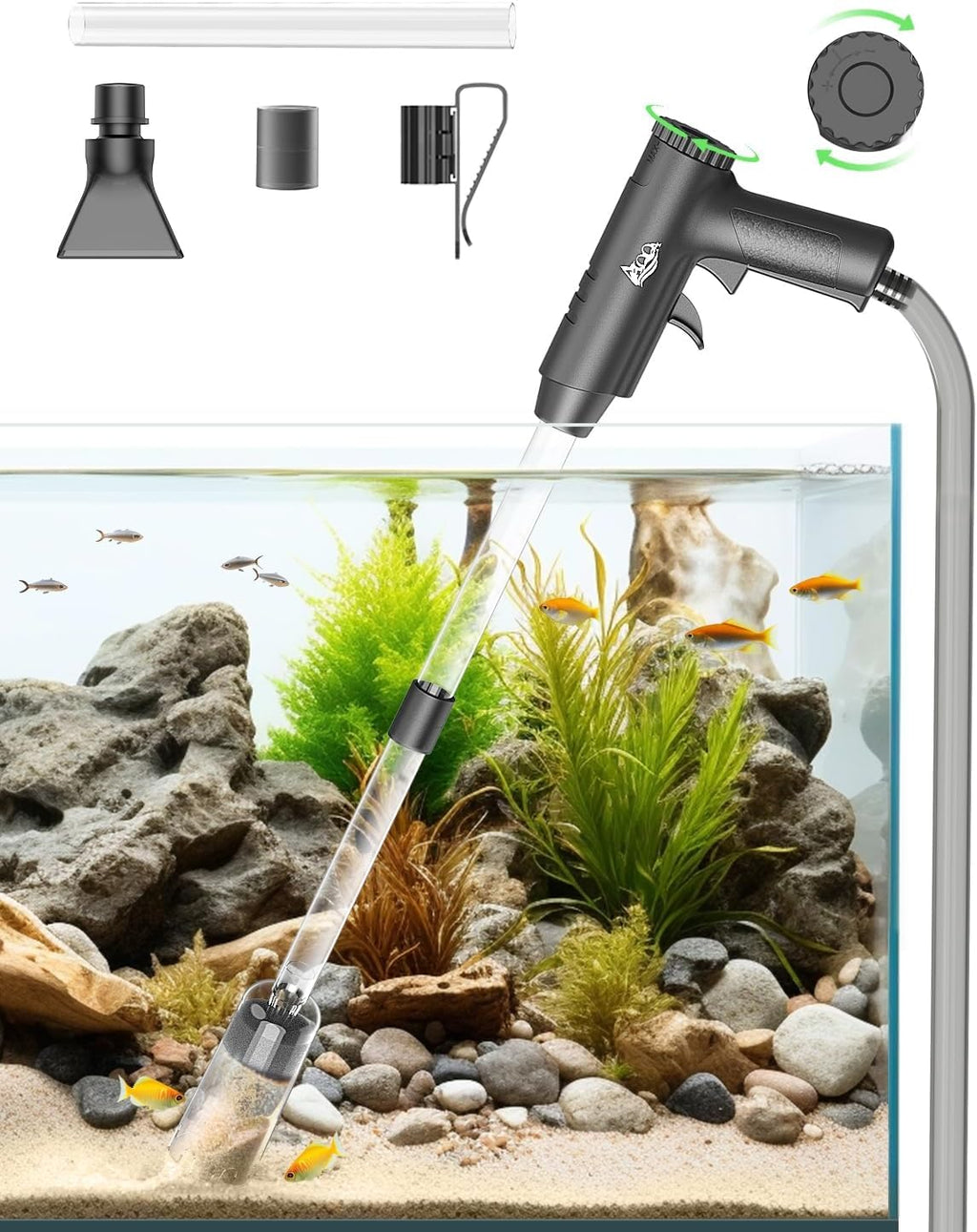 Aquarium Gravel Cleaner with Water Flow Adjustment D73016