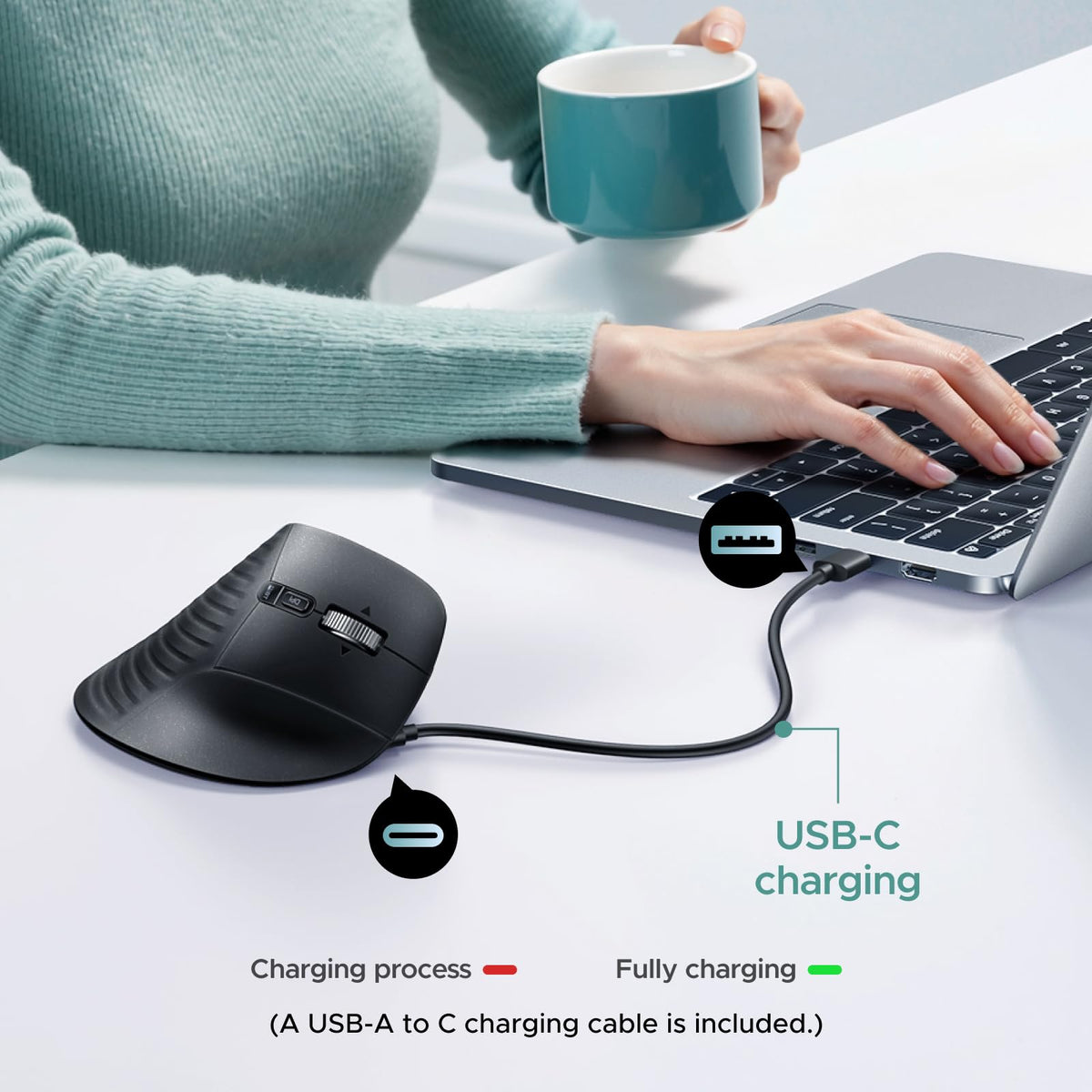 Wireless Trackball Mouse, Bluetooth & 2.4G, Thumb Control I1369