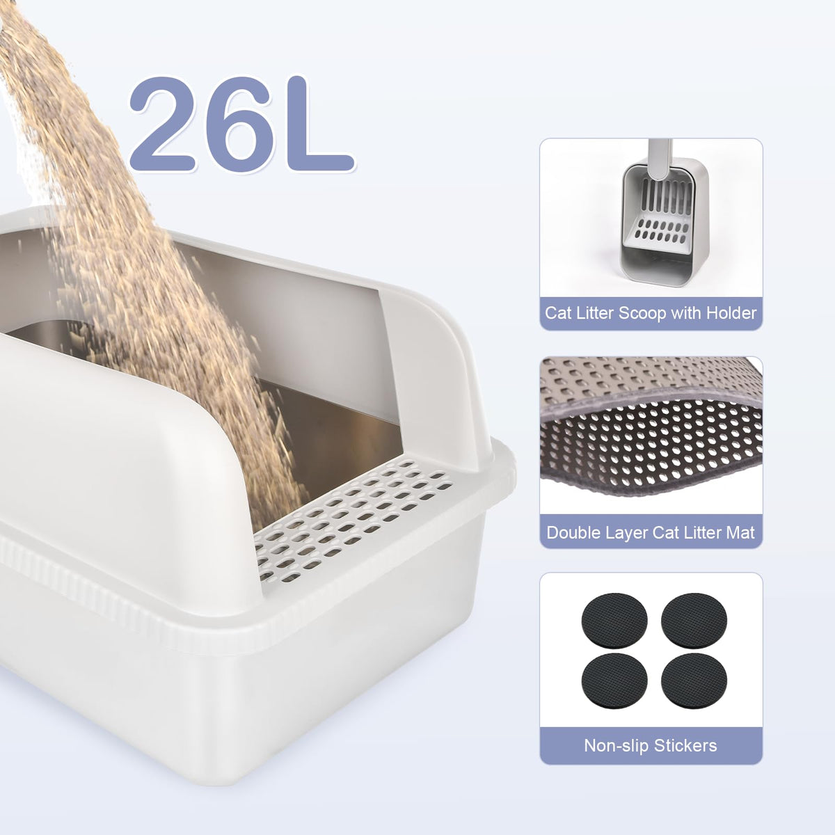Stainless Steel Cat Litter Box with Lid C462065