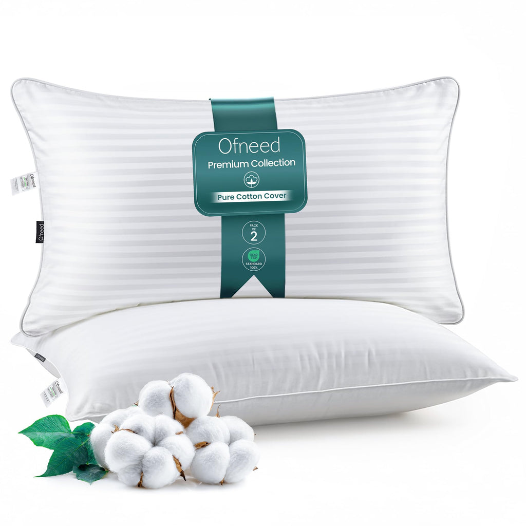 King Size Down Alternative Pillows Set of 2 Cotton Cover 20"x36" P931