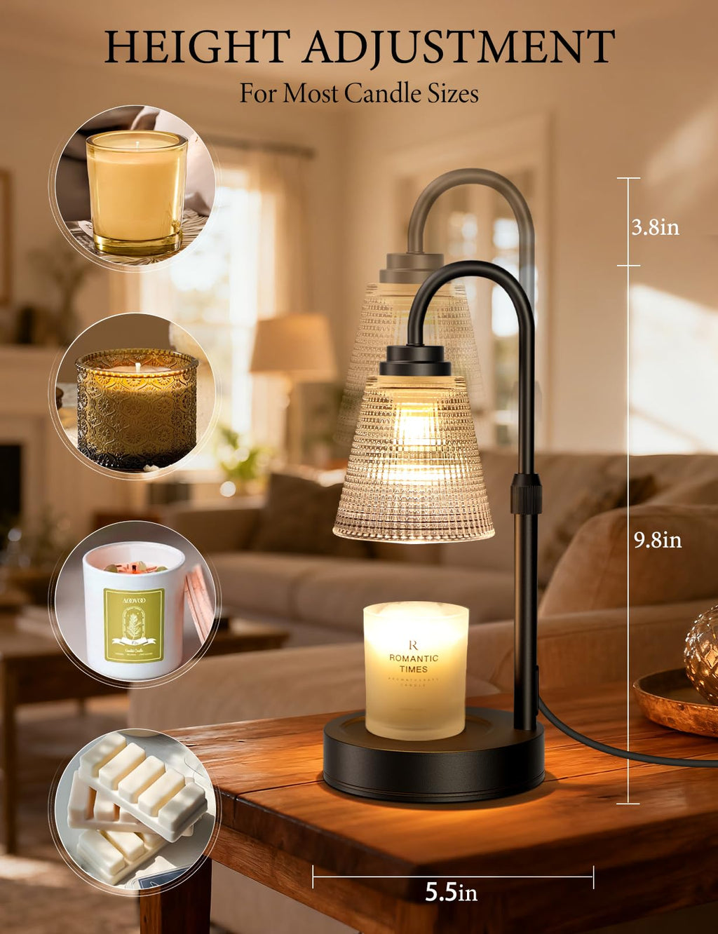 Dimmable Candle Warmer Lamp with Timer Y714