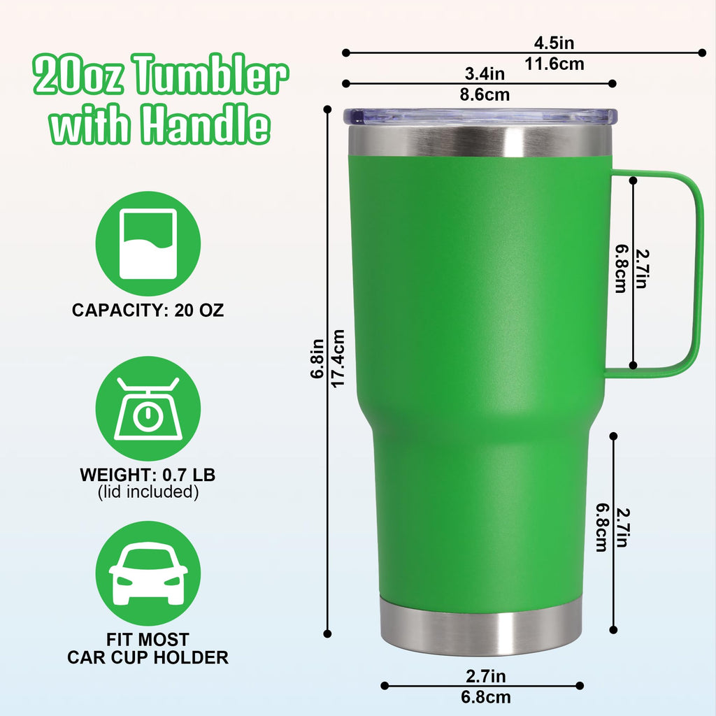 20 oz Insulated Tumbler with Handle and Lid Green Z555754