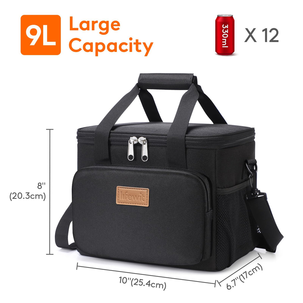 Black Insulated Lunch Bag V429