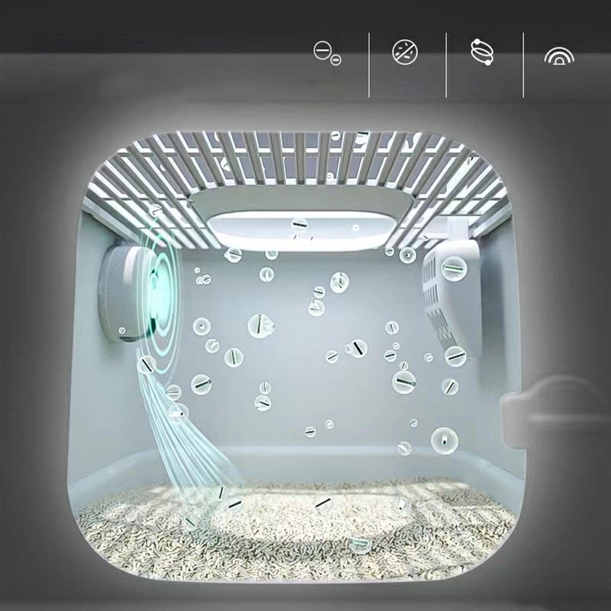 Fully Enclosed Extra Large Cat Litter Box with Lid A8969