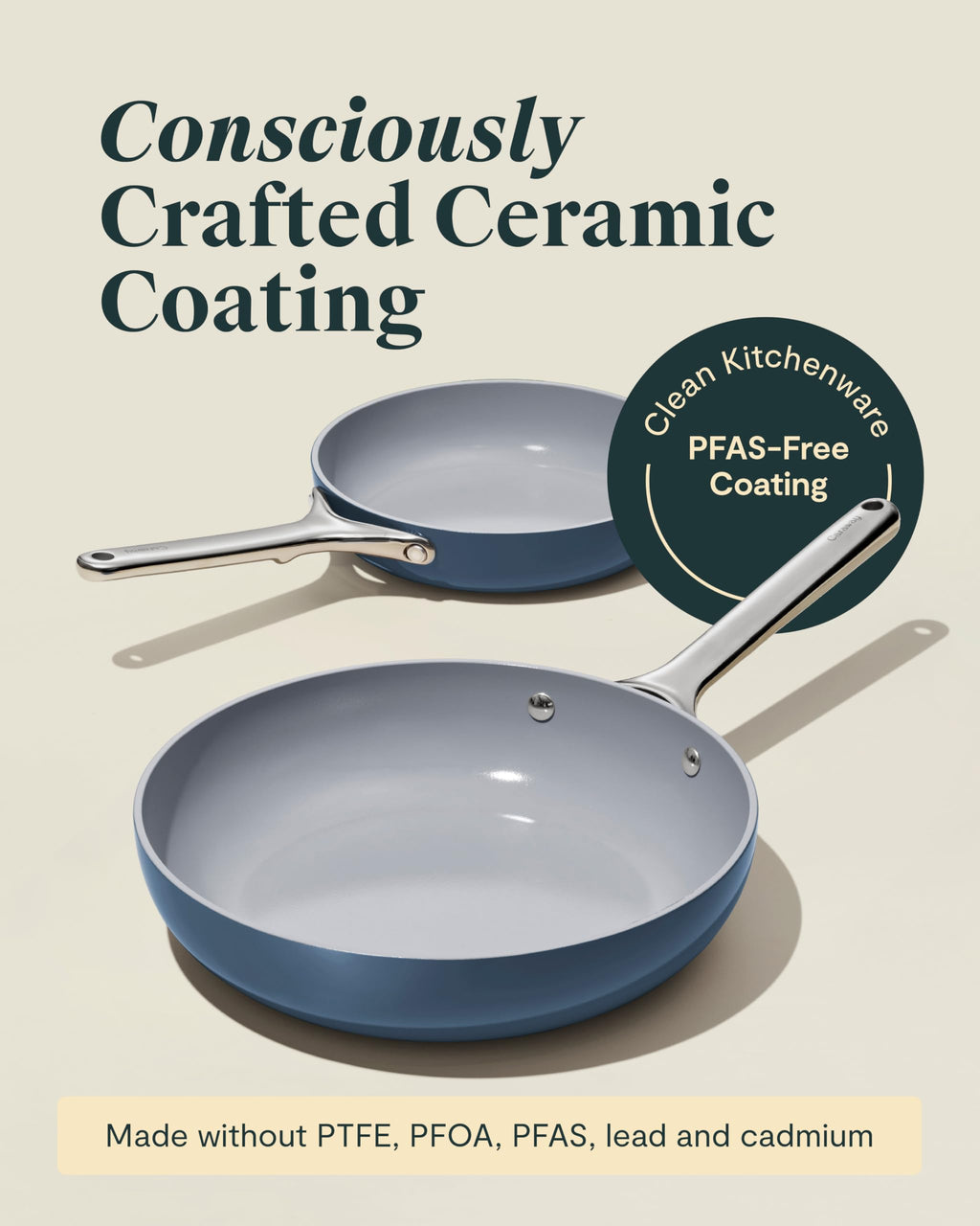 Non-Stick Ceramic Coated Fry Pan Trio, 8", 10.5", & 12" U59843