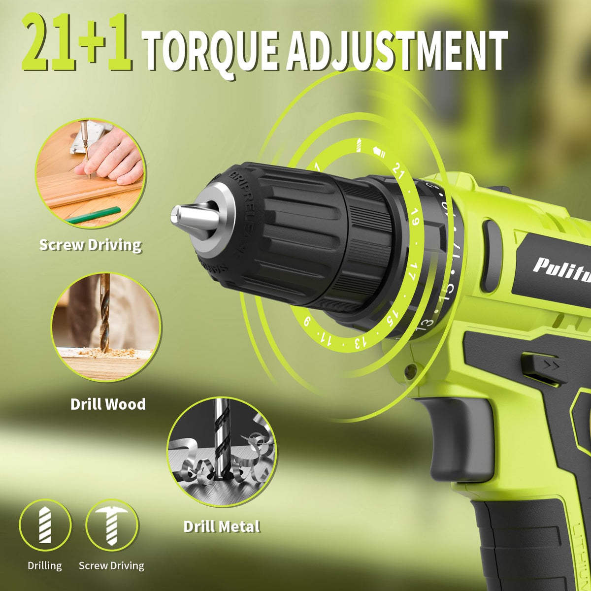 20V Cordless Drill Driver with 2 Batteries V6937