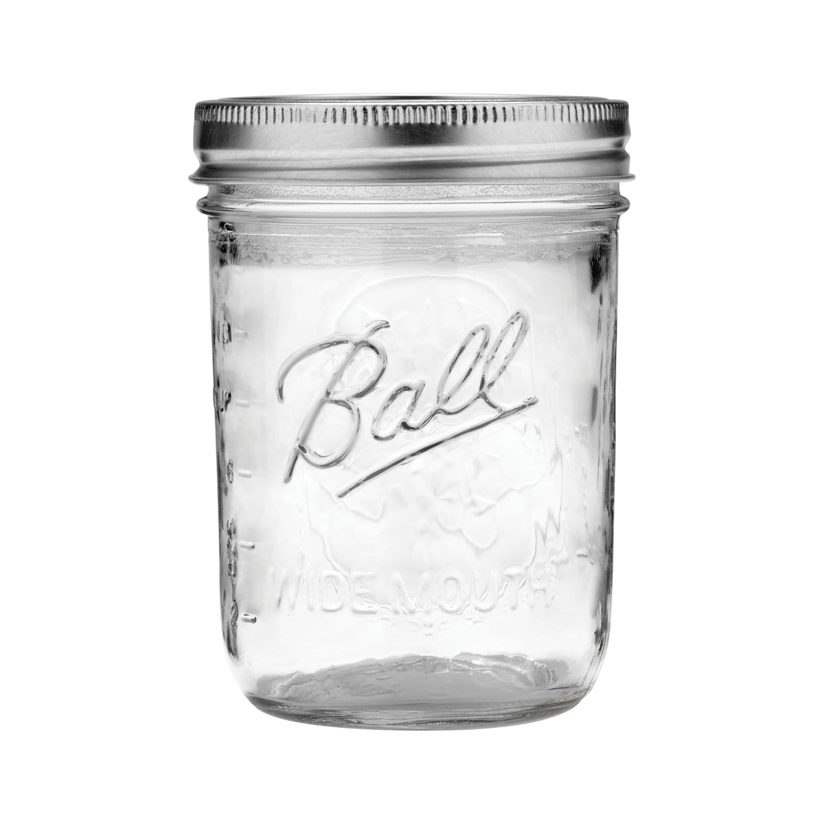Glass Mason Jar with Lids and Bands, Wide Mouth, 16 OZ C7689