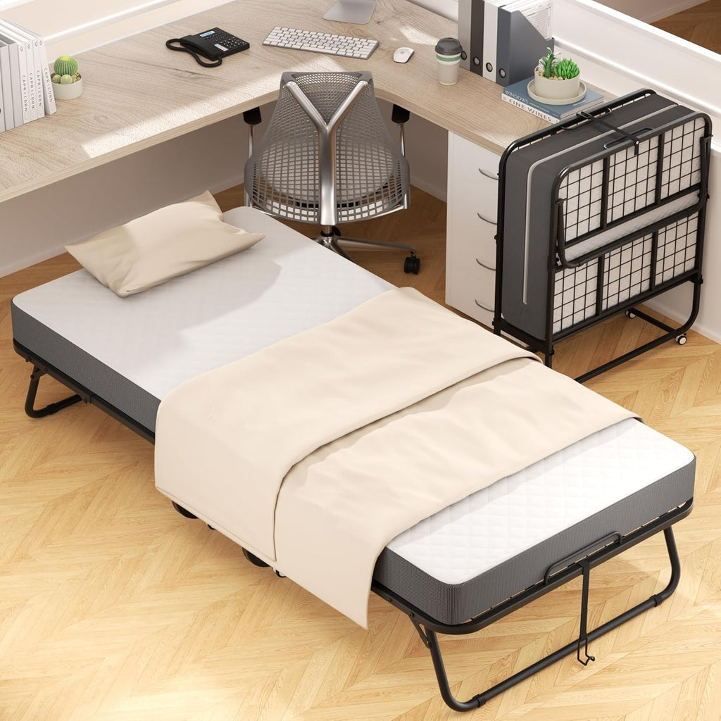 Folding Bed with Mattress 75" x 31" 5" Memory Foam J93532