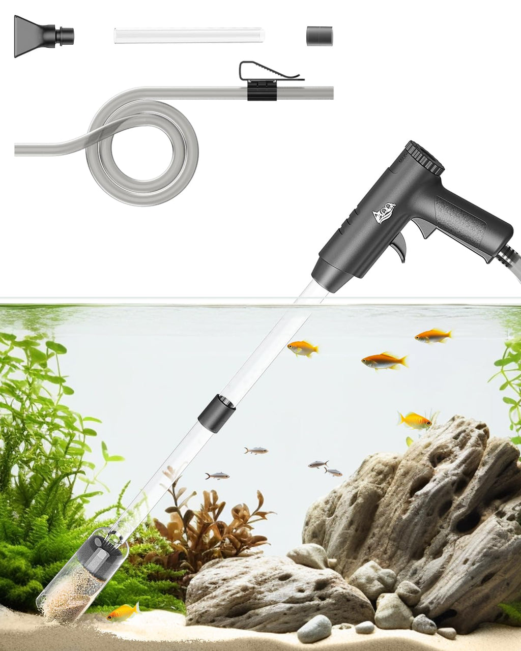 Aquarium Gravel Cleaner with Water Flow Adjustment D73016