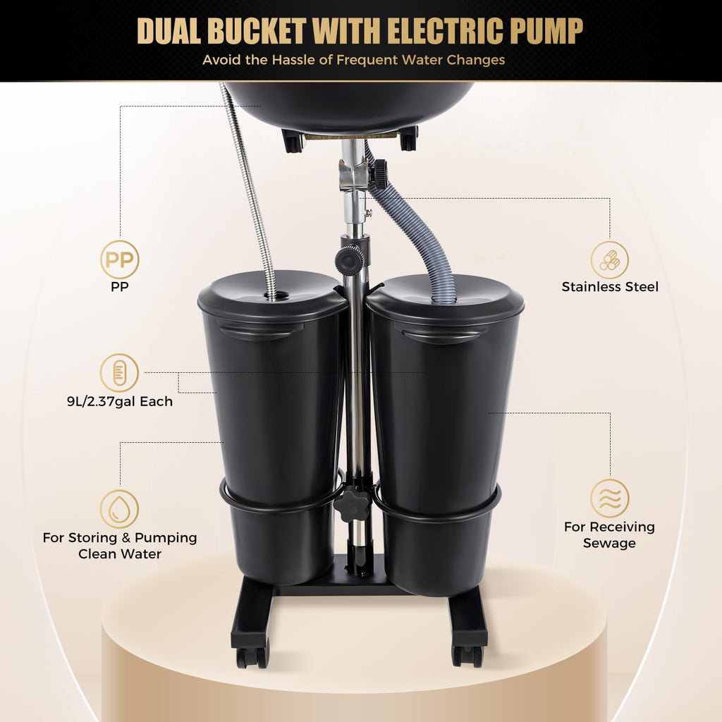 Portable Shampoo Bowl with Water Tank and Electric Pump T274739
