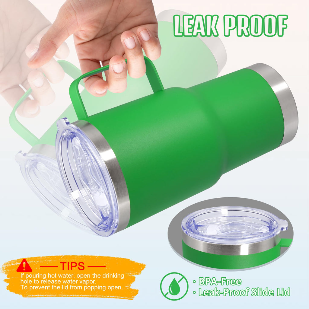 20 oz Insulated Tumbler with Handle and Lid Green Z555754