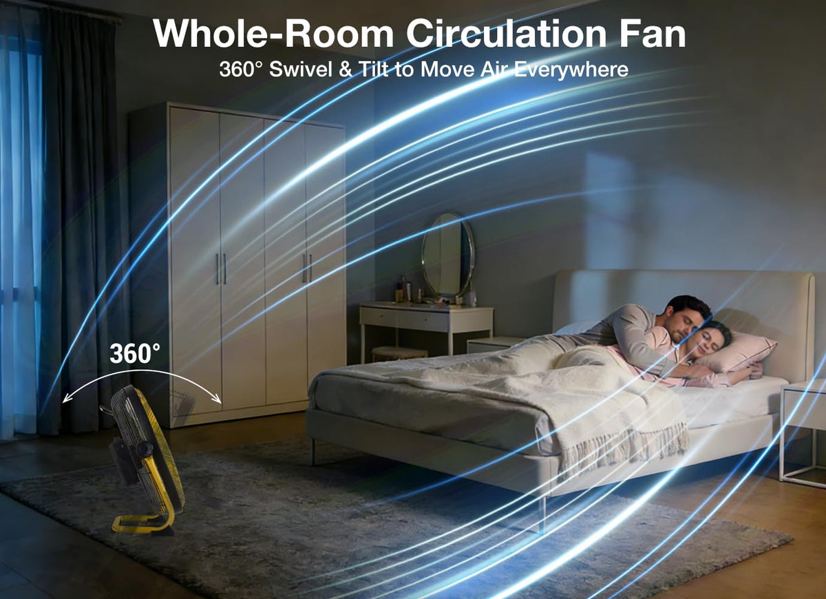 16" Portable Battery Operated Metal Floor Fan X475733