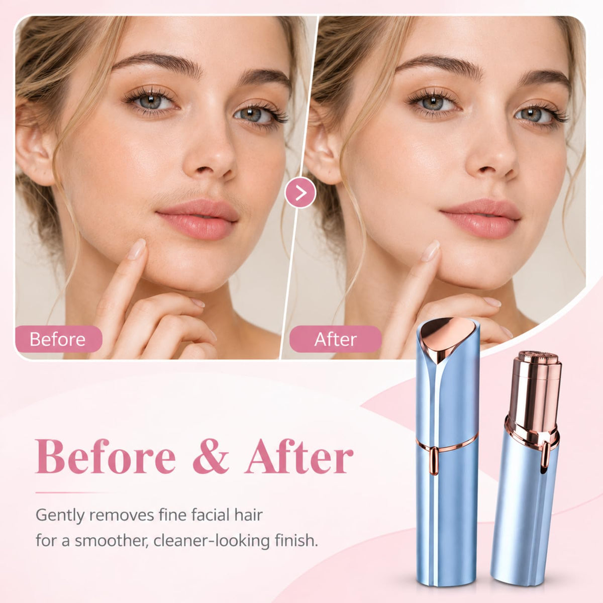 Facial Hair Remover with 2 Replacement Heads E484