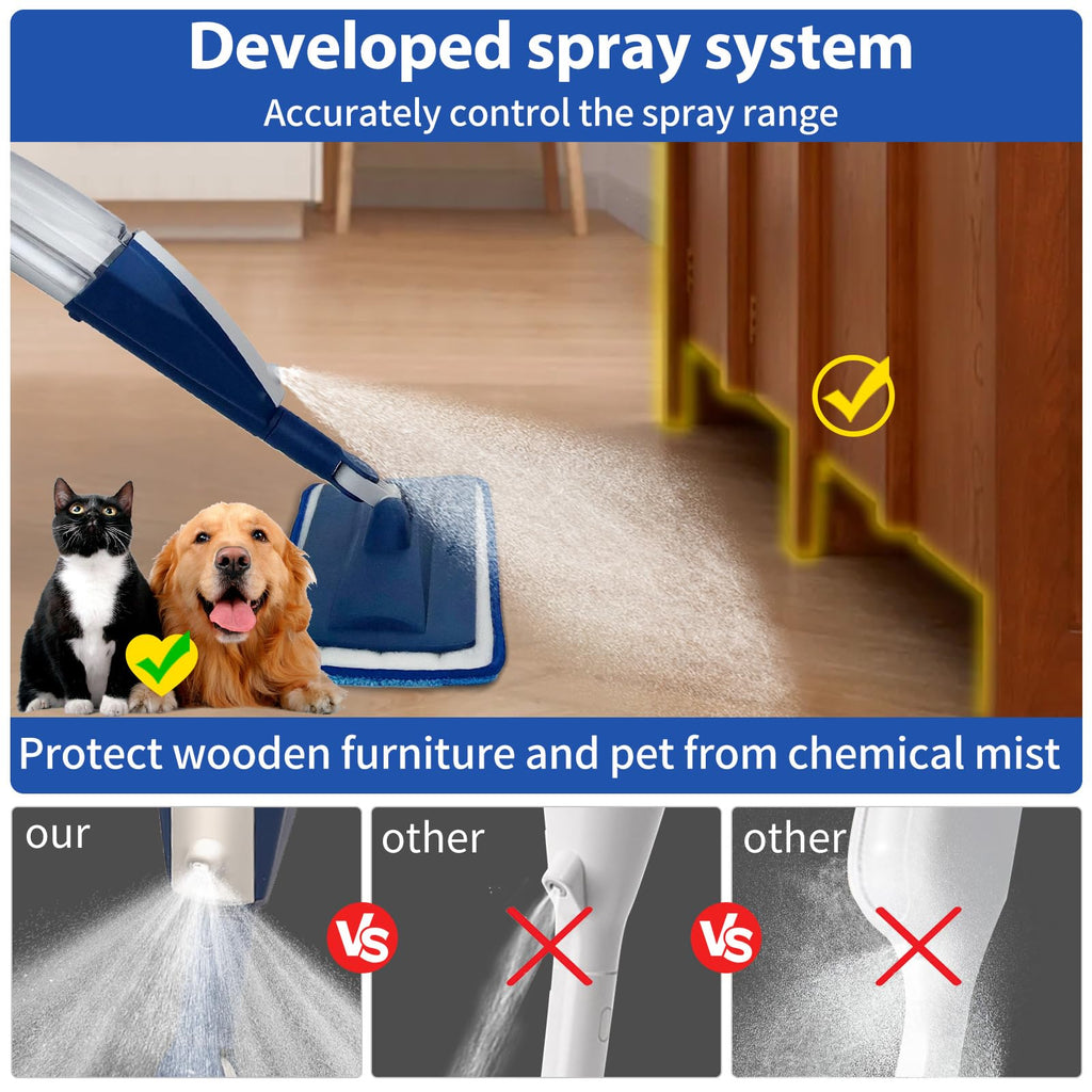 Wet Spray Mop with 14 oz Bottle & 3 Microfiber Pads F952781
