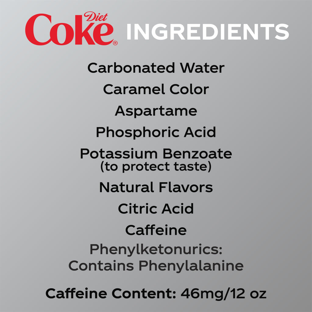 Diet Coke Soda Soft Drink Cans, 12 fl oz, 24 Pack Z929698