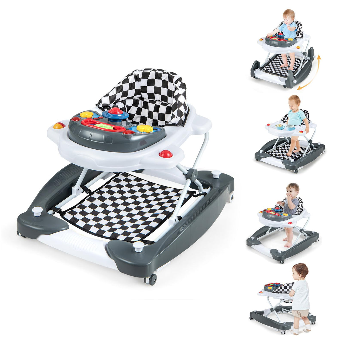 Foldable Adjustable Baby Walker with Wheels N501