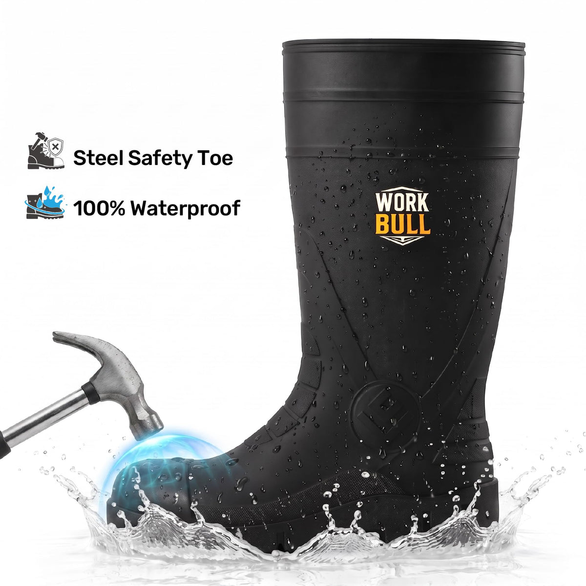 Men's Steel Toe Waterproof Knee High Work Boots K92722