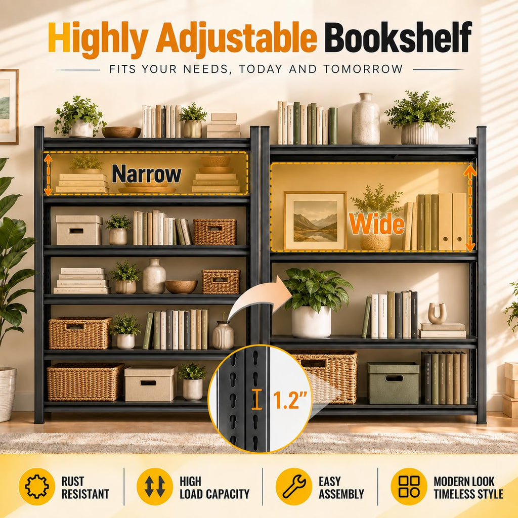 Metal Adjustable Heavy Duty Bookshelf L2062