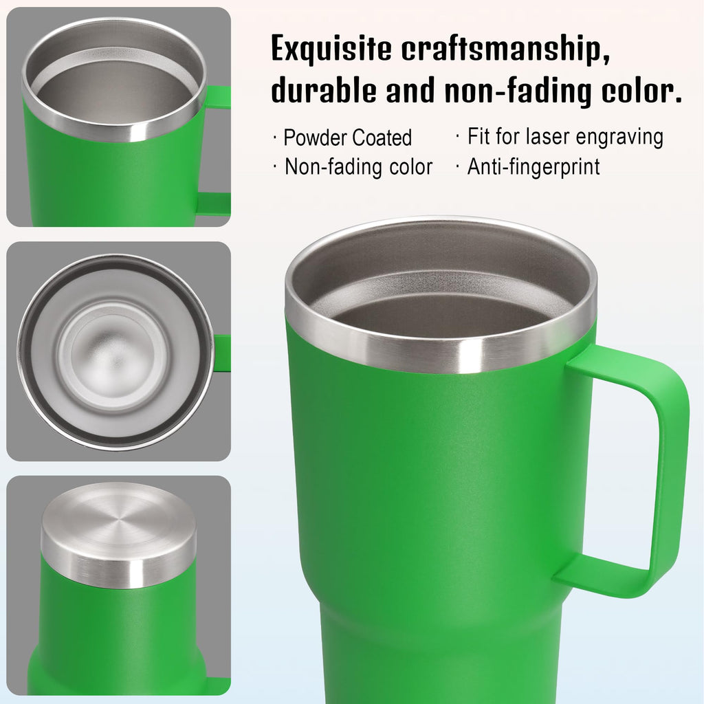 20 oz Insulated Tumbler with Handle and Lid Green Z555754